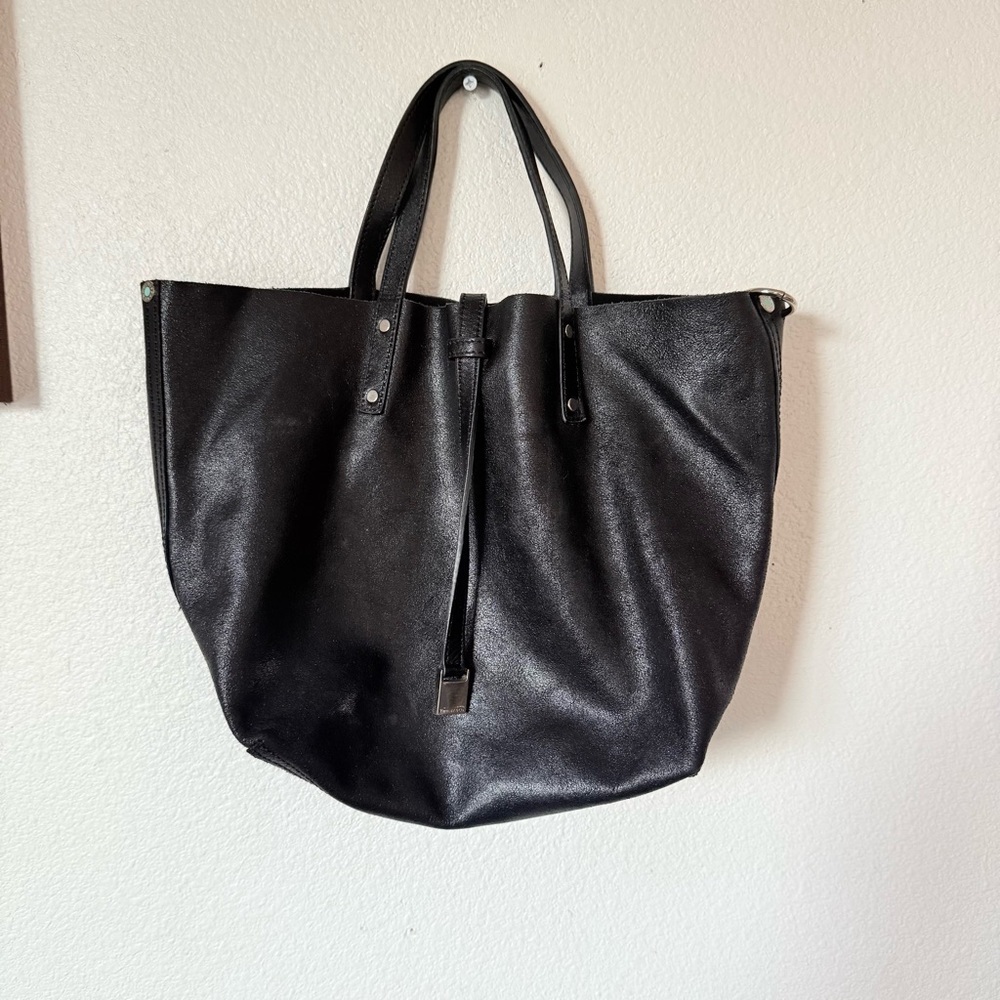 Tiffany & Co. Black Leather And Suede Handbag Small Tote